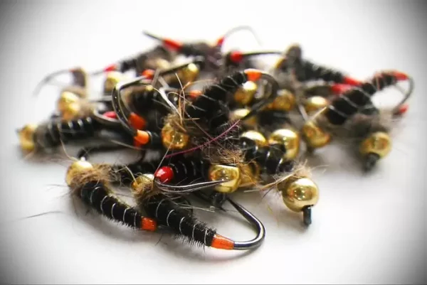 Orange Spot Black Caddis Larva - Image 2