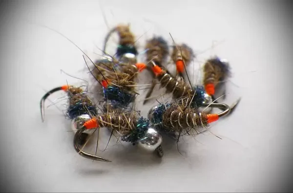 Orange Spot Gray Caddis Larva Nymph - Image 2